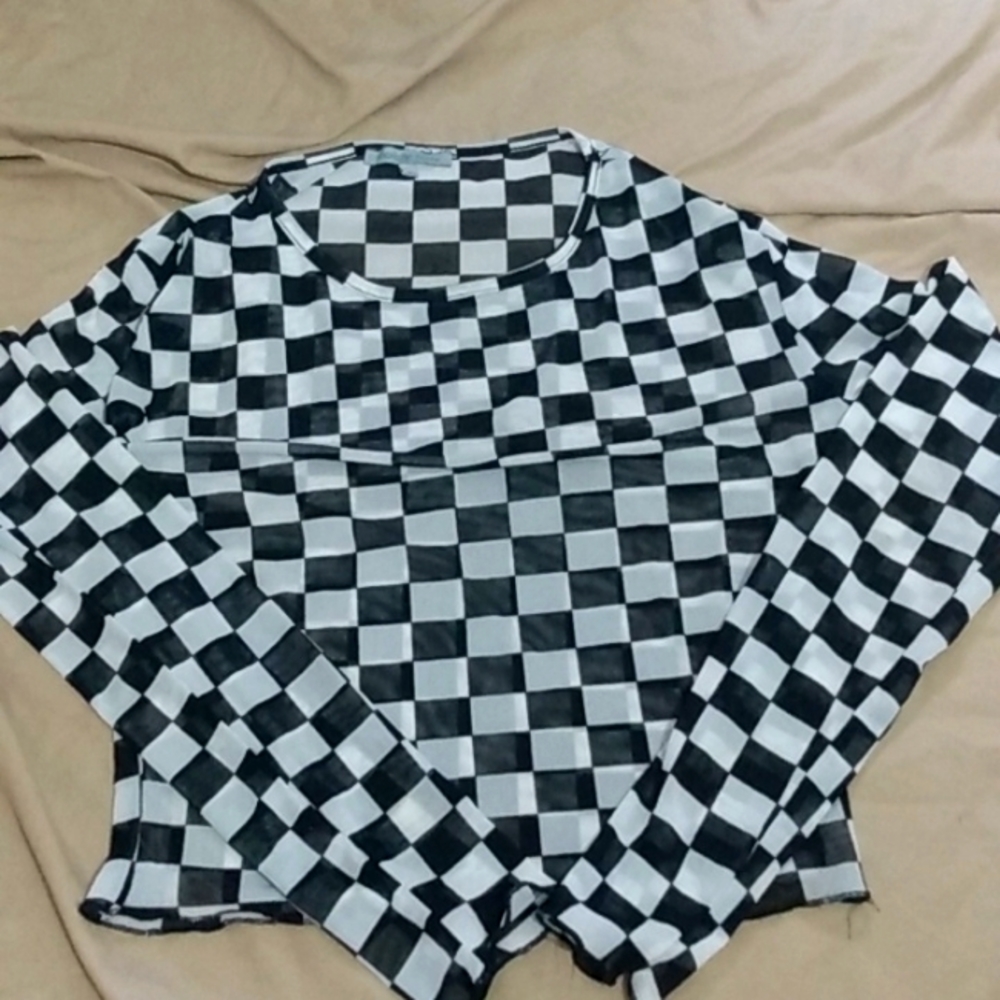 Charlotte Russe see through checkered top